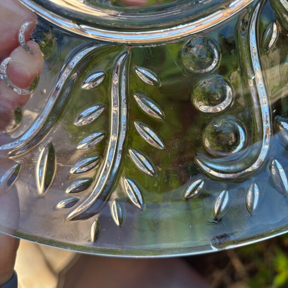 Vintage Federal Glass Clear Leaf Dot Pattern Divided Serving Charcuterie Plate - Picture 5 of 12